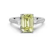 Emerald Cut Engagement Ring Setting for a Fancy Yellow Lab-Grown Diamond | Sterling Silver - Design NV-24586