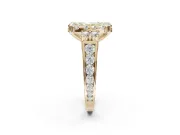 Radiant Cut Halo Engagement Ring Setting for a Fancy Yellow Lab-Grown Diamond | Graduated Channel Band | Yellow Gold