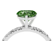 Heart-Shaped Pavé Engagement Ring Setting for a Fancy Green Lab-Grown Diamond | White Gold