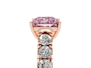Princess Cut Engagement Ring Setting for a Fancy Pink Lab-Grown Diamond | Rose Gold - Design NV-24643