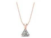 Trillion Lab-Grown Diamond Solitaire Pendant Necklace | V-Tip Corners | Rose Gold