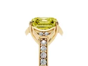 Asscher Cut Floral Pavé Engagement Ring Setting for a Fancy Yellow Lab-Grown Diamond | Yellow Gold