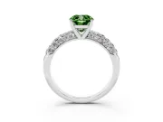 Cushion Cut Multi Row Pave Engagement Ring Setting for a Fancy Green Lab-Grown Diamond | Platinum