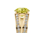 Round Split Shank Pavé Engagement Ring Setting for a Fancy Yellow Lab-Grown Diamond | Yellow Gold
