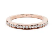 Round Diamond Pavé Eternity Band Set in Rose gold with Channel Setting