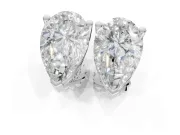 Asscher Cut Lab-Grown Diamond Solitaire Basket Stud Earrings | Open Gallery | Sterling Silver
