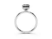 Fancy Black Princess Cut Diamond Solitaire Ring Set in Silver with Thin Band and Prong Setting