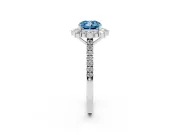 Cushion Cut Halo Engagement Ring Setting for a Fancy Blue Lab-Grown Diamond | Sterling Silver - Design NV-24700