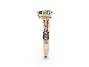 Pear-Shaped Channel Set Engagement Ring Setting for a Fancy Green Lab-Grown Diamond | Rope Collar | Rose Gold