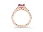 Asscher Cut Engagement Ring Setting for a Fancy Pink Lab-Grown Diamond | Rose Gold - Design NV-24643