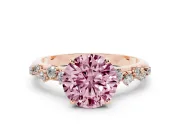 Round Graduated Solitaire Engagement Ring Setting for a Fancy Pink Lab-Grown Diamond | Rose Gold
