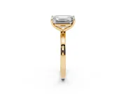 Fancy Yellow Emerald Cut and Emerald Cut Toi Moi Ring Set in Yellow gold with Prong Setting