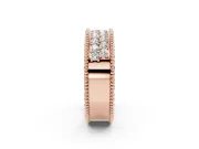Round Diamond Pavé Eternity Band Set in Rose gold with Bead Prong Setting