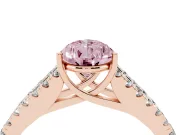 Pear-Shaped Graduated Split Shank Engagement Ring Setting for a Fancy Pink Lab-Grown Diamond | Rose Gold