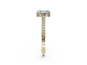 Asscher Cut Vintage Cathedral Engagement Ring Setting for a Fancy Blue Lab-Grown Diamond | Carved Band | Yellow Gold