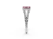Emerald Cut Graduated Split Shank Engagement Ring Setting for a Fancy Pink Lab-Grown Diamond | Platinum