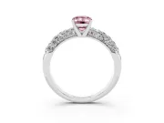 Emerald Cut Multi Row Pave Engagement Ring Setting for a Fancy Pink Lab-Grown Diamond | Platinum