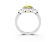 Heart-Shaped Milgrain Engagement Ring Setting for a Fancy Yellow Lab-Grown Diamond | Sterling Silver