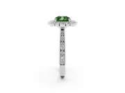 Cushion Cut Halo Engagement Ring Setting for a Fancy Green Lab-Grown Diamond | Sterling Silver - Design NV-24753