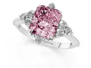 Radiant Cut Cluster Engagement Ring Setting for a Fancy Pink Lab-Grown Diamond | White Gold