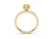 Cushion Cut Hidden Halo Engagement Ring Setting for a Fancy Yellow Lab-Grown Diamond | Yellow Gold