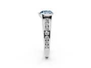 Heart-Shaped Half Bezel Engagement Ring Setting for a Fancy Blue Lab-Grown Diamond | Platinum