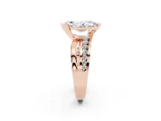 Marquise Graduated Channel Bypass Engagement Ring Setting | Split Shank | Rose Gold