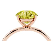 Round Thin Solitaire Engagement Ring Setting for a Fancy Yellow Lab-Grown Diamond | Straight Plain Band | Rose Gold