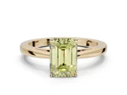 Emerald Cut Cathedral Engagement Ring Setting for a Fancy Yellow Lab-Grown Diamond | Yellow Gold - Design NV-24626