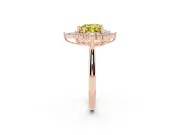 Heart-Shaped Engagement Ring Setting for a Fancy Yellow Lab-Grown Diamond | Rose Gold - Design NV-24790