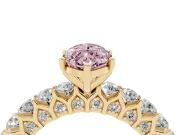 Marquise Shared Prong Engagement Ring Setting for a Fancy Pink Lab-Grown Diamond | Yellow Gold