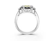 Radiant Cut Halo Engagement Ring Setting for a Fancy Yellow Lab-Grown Diamond | Graduated Channel Band | Platinum