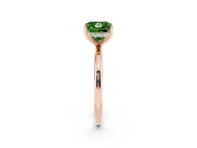 Fancy Green Princess Cut Diamond Solitaire Engagement Ring Set in Rose gold with Prong Setting and Polished Band