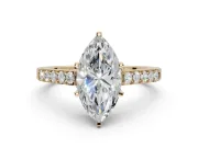 Marquise Pavé Solitaire Engagement Ring Setting | Crossover Gallery | Yellow Gold