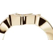 Round Lab-Grown Diamond Channel Set Chevron Wedding Band | V Front | Yellow Gold