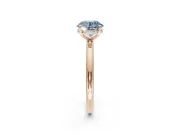 Round Hidden Halo Engagement Ring Setting for a Fancy Blue Lab-Grown Diamond | Rose Gold
