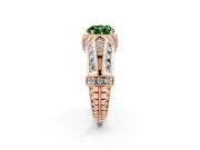 Heart-Shaped Vintage Milgrain Engagement Ring Setting for a Fancy Green Lab-Grown Diamond | Hidden Halo | Rose Gold