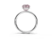 Round Hidden Halo Ring Setting for a Fancy Pink Lab-Grown Diamond | Sterling Silver