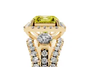 Asscher Cut Halo Engagement Ring Setting for a Fancy Yellow Lab-Grown Diamond | Yellow Gold - Design NV-24766