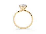 Oval Bypass Solitaire Engagement Ring Setting | Plain Polished Band | Yellow Gold