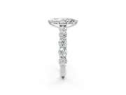 Marquise Side Stone Engagement Ring Setting | Scalloped Prong Accents | Platinum