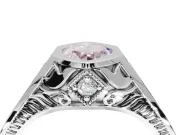 Marquise Bezel Engagement Ring Setting for a Fancy Pink Lab-Grown Diamond | Engraved Band | Platinum