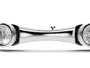 Round Lab-Grown Diamond Bezel Station Bamboo Link Bracelet | Hinged Links | Sterling Silver