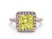 Princess Cut Raised Halo Engagement Ring Setting for a Fancy Yellow Lab-Grown Diamond | Rose Gold
