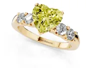 Heart-Shaped Five Stone Engagement Ring Setting for a Fancy Yellow Lab-Grown Diamond | Yellow Gold