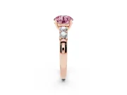 Round Five Stone Engagement Ring Setting for a Fancy Pink Lab-Grown Diamond | Rose Gold