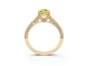 Marquise Hidden Halo Engagement Ring Setting for a Fancy Yellow Lab-Grown Diamond | Milgrain Pave | Yellow Gold