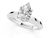Pear-Shaped Knife-Edge Solitaire Engagement Ring Setting | Plain Band | Platinum