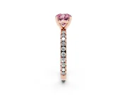 Cushion Cut Pavé Solitaire Engagement Ring Setting for a Fancy Pink Lab-Grown Diamond | Rose Gold