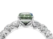 Emerald Cut Engagement Ring Setting for a Fancy Green Lab-Grown Diamond | Sterling Silver - Design NV-24455